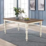 Roundhill Furniture Prato 6-Piece Dining Table Set with Cross Back Chairs and Bench, Antique White and Distressed Oak Finish