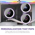 NZXT Kraken 280 RGB – 280mm AIO CPU Liquid Cooler – Customizable 1.54″” Square LCD Display for Images, Performance Metrics – High-Performance Pump – 2 x F140 RGB Core Fans – White