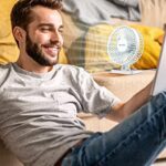 Gaiatop USB Desk Fan, Small But Powerful, Portable Quiet 3 Speeds Wind Desktop Personal Fan, Adjustment Mini Fan Table Fan for Better Cooling, Home Office Car Indoor Outdoor(Pure White)
