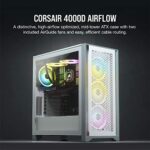 Corsair 4000D Airflow Tempered Glass Mid-Tower ATX PC Case – White