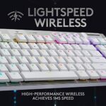 Logitech G915 TKL Tenkeyless Lightspeed Wireless RGB Mechanical Gaming Keyboard, Low Profile Switch Options, Lightsync RGB, Advanced Wireless and Bluetooth Support – Tactile, White