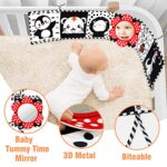 FUNNYB&G Black and White Baby Toys – High Contrast Baby Soft Book Baby Brain Development Crib Toys Carseat Toys Infant Tummy Time Mirror Toys for 0 3 6 9 12 Month Baby Birthday Gift Newborn Gift