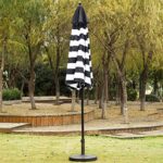 Sunnyglade 9′ Patio Umbrella Outdoor Table Umbrella with 8 Sturdy Ribs (Black and White)