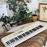 The ONE Smart Keyboard COLOR 61 Lighted Keys Piano Keyboard, Electric Piano for Beginners with 256 Tones, 64 Polyphony, Built-in LED Lights & Apps, Supports USB MIDI/Headphones (White)