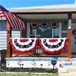 4th of July Decorations Outdoor, Bunting Flags Outdoor for Home American Flag Bunting for Outside US Patriotic Decorations Red White and Blue, Fourth of July Decorations Decor USA Memorial Day Decor (4 Pcs, 1.5×3 Feet)