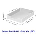 A4 Size Letter Tray Desk Organizer, Stackable Paper Tray for Letter/Desktop Document/File Organizer, White Plastic Paper Holder for Desk, Home & Office Desk Organizers and Accessories