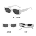 MIDEJACY Rectangle Sunglasses for Women Men Trendy Fashion Retro, 90s Y2K Vintage Narrow Square Frame Sunglasses Cool