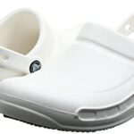 Crocs Unisex Adult Men’s and Women’s Bistro Clog | Slip Resistant Work Shoes , White, 9 Women 7 Men US