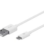 Monoprice USB-A to Micro B Cable – 3 Feet – White, Polycarbonate Connector Heads, 2.4A, 22/30AWG – Select Series