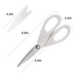 Food Scissors, SinYe White Kitchen Scissors with Protective Sheath, Long Blade Kitchen Shears for Chicken,All Purpose Scissors with Fine Serrations (white)