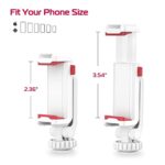 ULANZI Phone Tripod Mount ST-06S White, Universal Smartphone Mount Adapter with 2 Cold Shoe, 360° Rotates and Adjustable Cell Phone Clip Clamp Holder, Compatible with iPhone, Samsung Galaxy and More