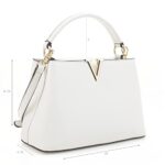 EVVE Women’s Small Satchel Bag Classic Top Handle Purses Fashion Crossbody Handbags with Shoulder Strap | WHITE