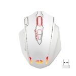 Redragon M913 Impact Elite Wireless Gaming Mouse, 16000 DPI Wired/Wireless RGB Gamer Mouse with 16 Programmable Buttons, 45 Hr Battery and Pro Optical Sensor, 12 Side Buttons MMO Mouse, White