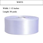 YASEO 1 1/2 Inch White Solid Satin Ribbon, 50 Yards Craft Fabric Ribbon for Gift Wrapping Floral Bouquets Wedding Party Decoration