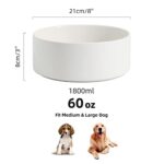 Havniva Non-Slip Ceramics Dog Bowl Dog Food Bowl Dog Dish Large Dog Water Bowl Protect Cervical Spine (8in Bowl, White)