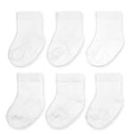 Fruit of the Loom Baby 6-Pack All Weather Crew-Length Socks, Mesh & Thermal Stretch – Unisex, Girls, Boys (12-24 Months, White)