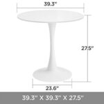 Roomnhome ?39” scratchproof White Round Table with 0.7” Thickness Certified Table top for Home and Kitchen