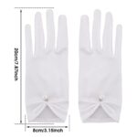 Short Satin Gloves Wrist Length Gloves Women’s Gown Gloves Opera Wedding Banquet Dress Glove for Wedding Opera Dinner Party