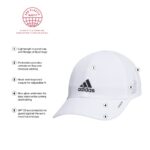 adidas Men’s Superlite Relaxed Fit Performance Hat, White/Black Reflective, One Size