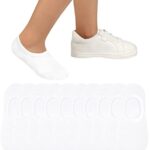 Witwot 10 Pairs No Show Socks for Kids Girls Boys Ankle Socks 5-6 Years White