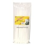 Monoprice Cable Tie 8 inch 40LBS, 100pcs/Pack – White