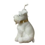 Ymar – Vela decorativa y aromática con forma de perro Schnauzer (Blanco)