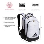 adidas Defender Team Sports Backpack, White/Black/Gold Metallic, One Size