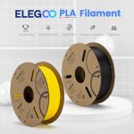 ELEGOO PLA Filament 1.75mm White 2KG, 3D Printer Filament Dimensional Accuracy +/- 0.02mm, 2 Pack 1kg Cardboard Spool(2.2lbs) 3D Printing Filament Fits for Most FDM 3D Printers
