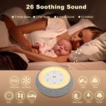 White Noise Machine, Sleep Sound Machine with Baby Night Light, 24 Soothing Sounds and 12 Adjustable Volume, Timer and Memory Function, Portable Sound Machine for Baby, Adults, Home, Office, Travel.