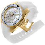 Invicta Women’s 0488 Angel Gold-Tone Watch with White Silicone Band