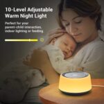 White Noise Machine with 30 Soothing Sounds and 7 Colors Warm Night Light for Sleeping, 5 Timers Portable Plug in Sound Machine for Baby, Adults