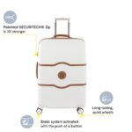 DELSEY Paris Chatelet Hard+ Hardside Luggage with Spinner Wheels, Champagne White, Checked-Medium 24 Inch, with Brake