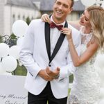 COOFANDY Men’s Slim Fit Stylish Casual One-Button Suit Coat Jacket Business Blazers, White, Medium