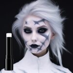 BADCOLOR White Face Body Paint Eye Black Stick for Adults Children Softball Football Baseball Sports , Non-Toxic Hypoallergenic for Halloween SFX Makeup Cosplay Skeleton Clown Costume Parties