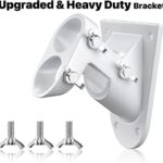 White Flag Poles for Outside House, Flag Pole Kit with Holders Bracket, 360 Rotating Mounting Rings, 6 Ft Garden Flagpoles for 3×5 American Flag, Metal Flagpole Residential Heavy Duty for Porch