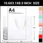 EUSOAR Gift Wrap Bags with Handles, 20 Pack 10.6×3.1×8.3 inches Small White Kraft Paper Bags Bulk, Heavy Duty Bags for Wedding, Grocery, Boutique, Retail, Business, Party Favors, Birthdays