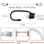 ZHOUBIN 18 inch Bungee Cords with Hooks – White Bungee Cords 6 Pcs