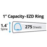 Avery Durable View 3 Ring Binder, 1 Inch EZD Rings, 1 White Binder (09301)