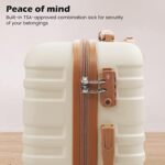 Coolife Suitcase Set 3 Piece Luggage Set Carry On Hardside Luggage with TSA Lock Spinner Wheels (White, 5 piece set)
