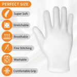 Sibba 3 Pairs Moisturizing Gloves White Cotton Moisturizing Gloves for Overnight Bedtime Heal Eczema Sleeping Lotion Hand Spa Treatment Gloves Repair Rough Cracked Dry Chapped Hands Skin(M/L/XL)
