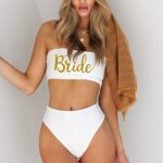 shifeier White Bridal Bikini 2 Piece Bride Bathing Suit Bride Swim (Adult, Small, BrideGLT-WHTE)