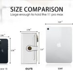 Travelambo Womens RFID Blocking Large Capacity Luxury Waxed Genuine Leather Clutch Wallet Multi Card Organizer (White)