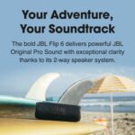 JBL Flip 6, White – Waterproof, Portable & Durable Bluetooth Speaker – Up to 12 Hours of Wireless Streaming – Includes Noise-Canceling Speakerphone, Voice Assistant & JBL Connect+