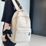 AONUOWE Cute Laptop Backpack Lightweight Daypack Large Capacity for School Outdoor Travel Back to School (White)