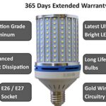 BestCircle Warm White 3000k (2 Pack) 40W LED Corn Light 400 Watt equiv. E26 E27 Large Light Bulbs Porch, Backyard, Home