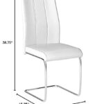 Monarch Specialties 2 Piece DINING CHAIR-2PCS/ 39″ H/WHITE LEATHER-LOOK/CHROME, 17.25″ L x 20.25″ D x 38.75″ H