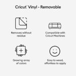 Cricut Premium Vinyl Removable for All Cricut Cutting Machines, No Residue Vinyl for DIY Crafts, Wall Decals, Stickers, In-House Decor and More, White
