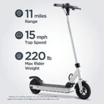 Schwinn Tone 1 Mens and Womens Electric Scooter, Fits Youth/Adult Riders Ages 13+, Max Rider Weight 220lbs, Max Speed of 15MPH, Lightweight, Folding, Locking Aluminum Frame, White