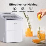 Silonn Ice Makers Countertop 9 Bullet Ice Cubes Ready in 6 Minutes, 26lbs in 24Hrs Portable Ice Maker Machine Self-Cleaning, 2 Sizes of Bullet-Shaped Ice for Home Kitchen Office Bar Party, White