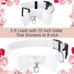 Dog Ring Bearer Ring Holder Collar and Bow Tie Leash for Wedding, 5 ft Leash with 25 Inch Collar That Shortens to 9 Inch